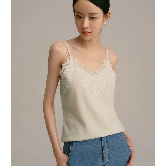 100% Cashmere Lace Camisole - Picture 5 of 11